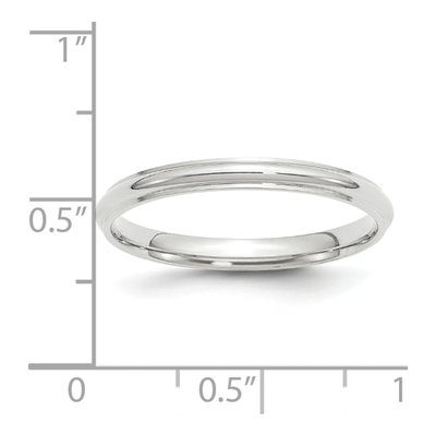 10K White Gold 2.5mm Half Round Wedding Band – view 5
