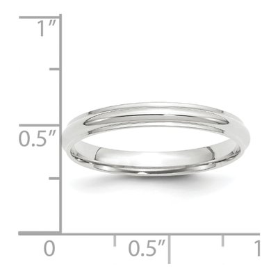 10K White Gold 3mm Half Round Wedding Band – view 3