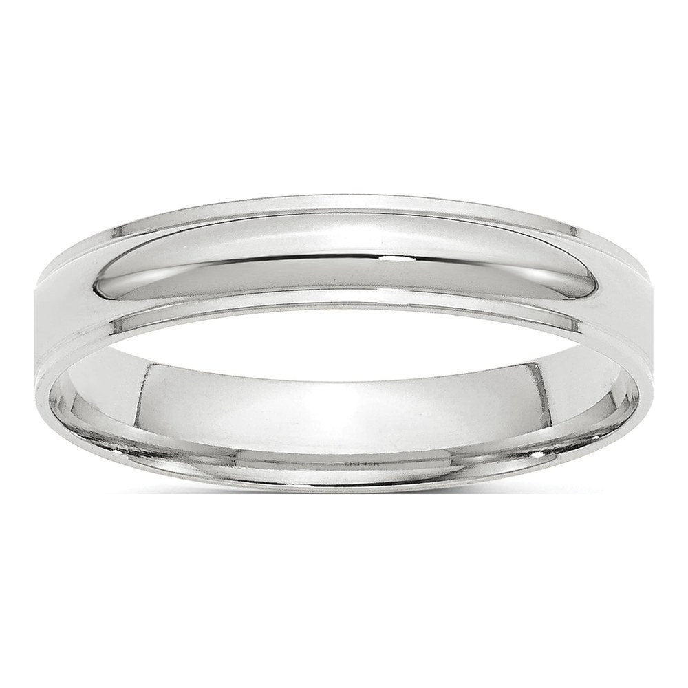 10K White Gold 4mm Half Round Wedding Band
