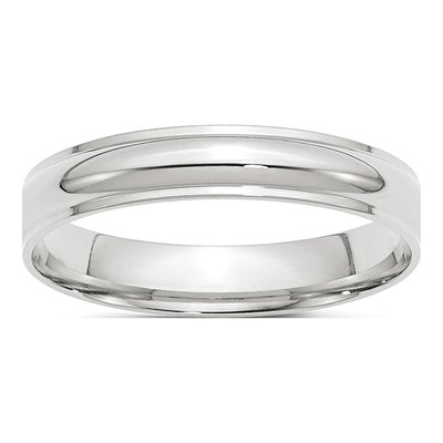 10K White Gold 4mm Half Round Wedding Band