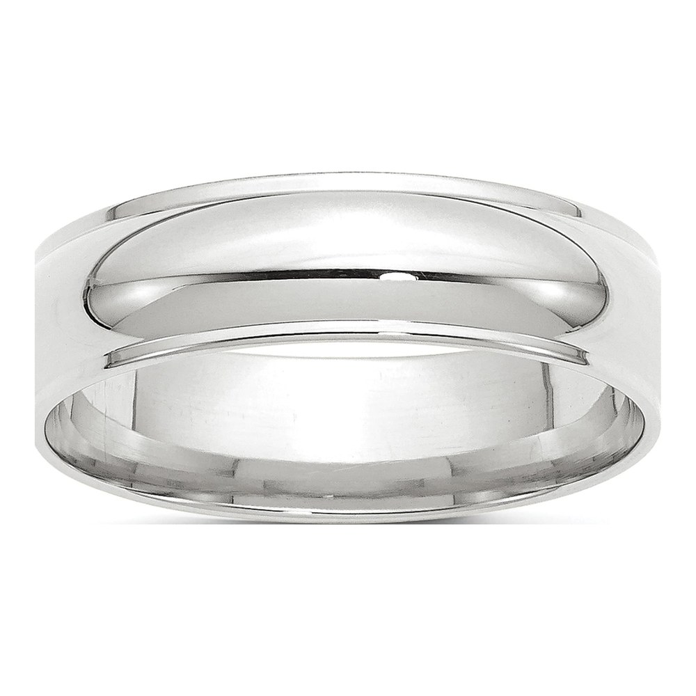 10K White Gold 6mm Half Round Wedding Band