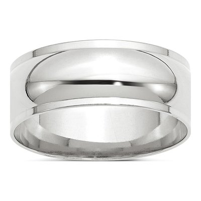 10K White Gold 8mm Half Round Wedding Band