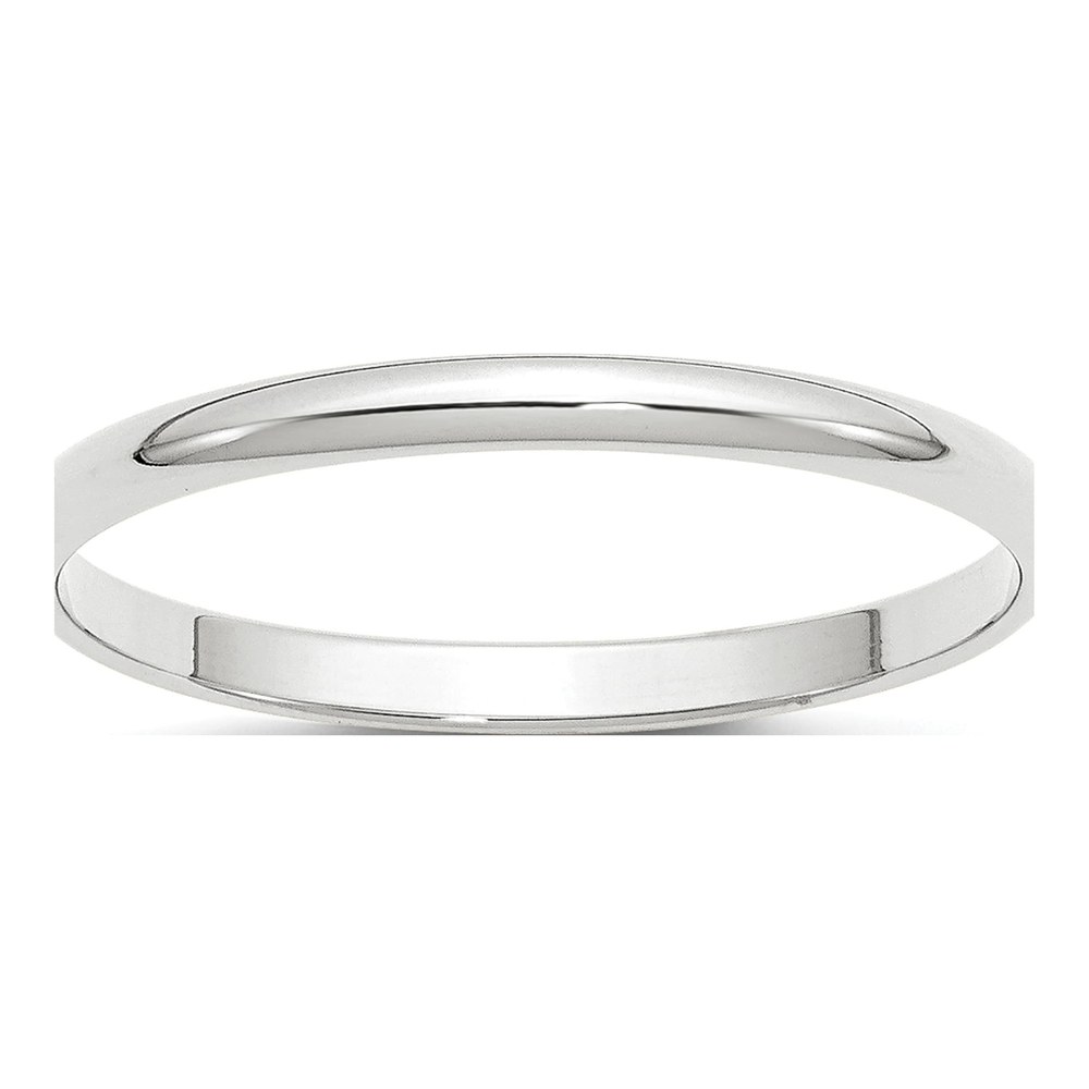 10K White Gold 2mm Half Round Wedding Band