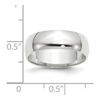 10K White Gold 6mm Half Round Wedding Band – view 4