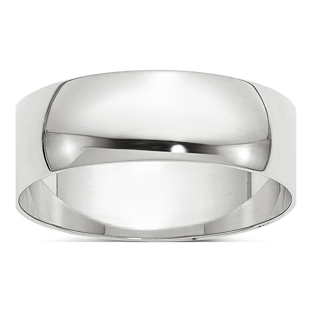 10K White Gold 6mm Half Round Wedding Band