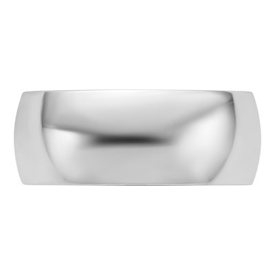 10K White Gold 8mm Half Round Wedding Band – view 5