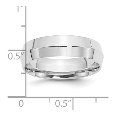 10K White Gold 6mm Knife Edge Comfort-Fit Wedding Band – view 6