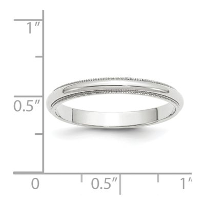 10K White Gold 3mm Milgrain Wedding Band – view 6