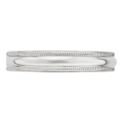 10K White Gold 4mm Milgrain Wedding Band – view 4