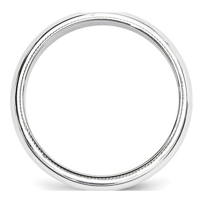 10K White Gold 5mm Milgrain Wedding Band – view 3