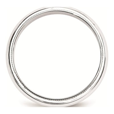 10K White Gold 5mm Milgrain Wedding Band – view 4