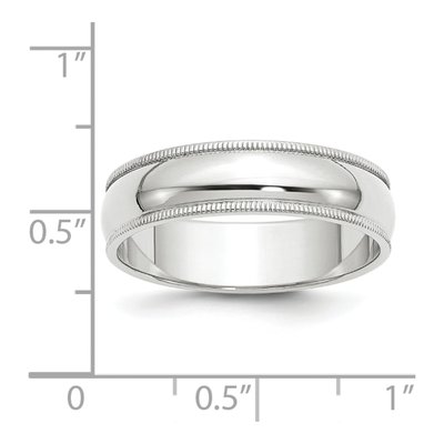 10K White Gold 6mm Milgrain Wedding Band – view 5