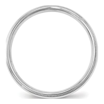 10K White Gold 4mm Milgrain Comfort-Fit Wedding Band – view 2