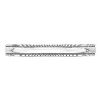 10K White Gold 3mm Milgrain Wedding Band – view 3
