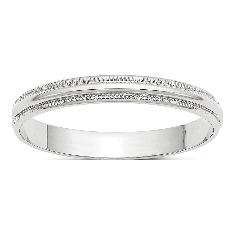 10K White Gold 3mm Milgrain Wedding Band