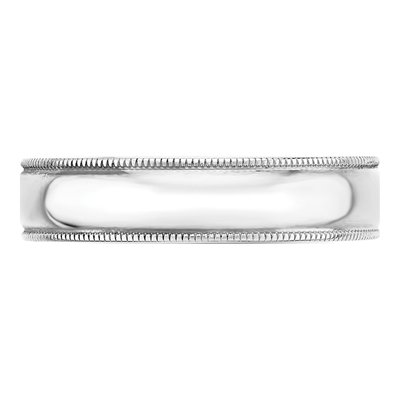 10K White Gold 5mm Milgrain Wedding Band – view 4