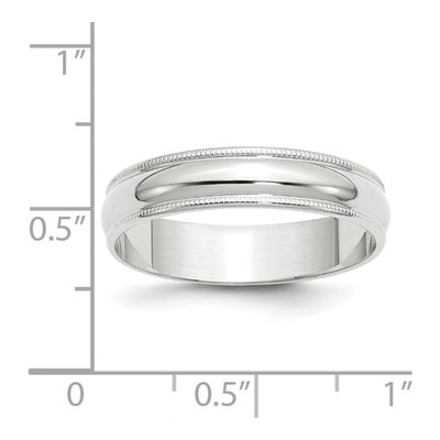 10K White Gold 5mm Milgrain Wedding Band – view 5