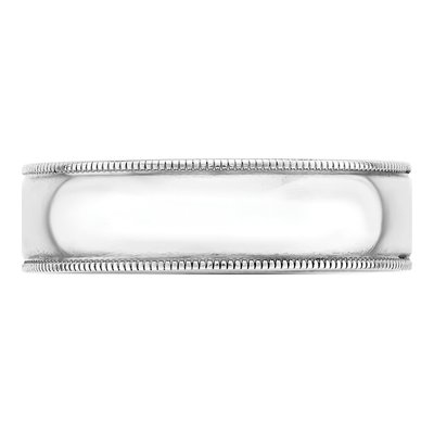 10K White Gold 6mm Milgrain Wedding Band – view 5