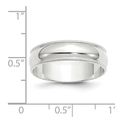 10K White Gold 6mm Milgrain Wedding Band – view 6