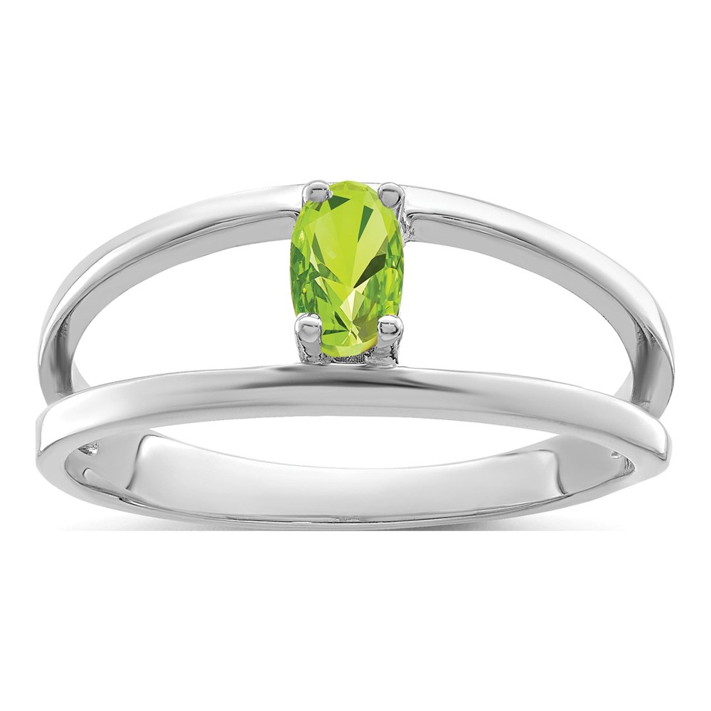 10K White Gold Genuine Stone Mother's Ring