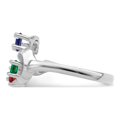 10K White Gold 4-Stone Mothers Ring Mounting – view 3