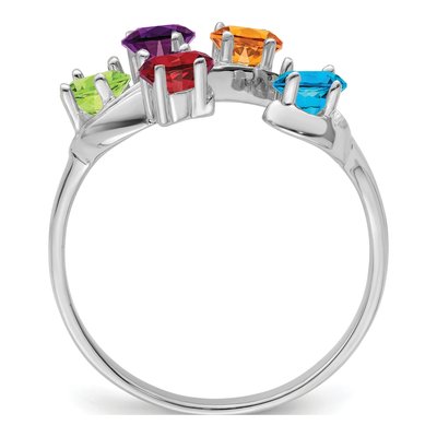 10K White Gold 5-Stone Mother's Ring Mounting – view 3