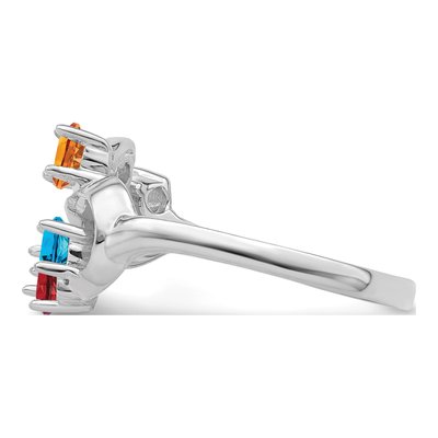 10K White Gold 5-Stone Mother's Ring Mounting – view 4