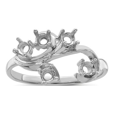 10K White Gold 5-Stone Mother's Ring Mounting – view 8