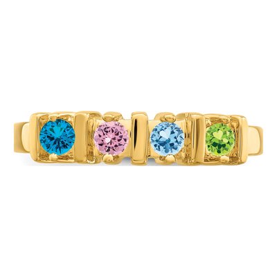 10K Yellow Gold 4-Stone Mothers Ring Mounting – view 5