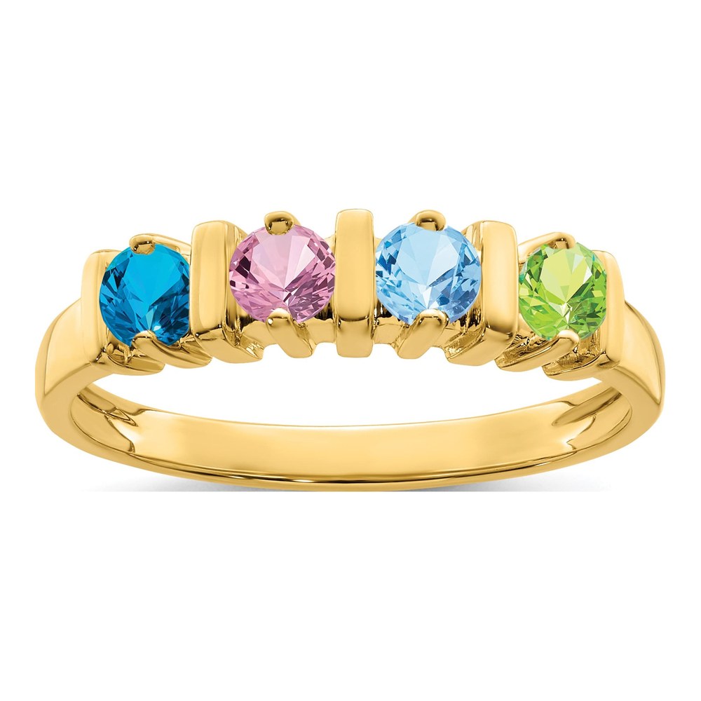10K Yellow Gold 4-Stone Mothers Ring Mounting
