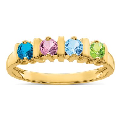 10K Yellow Gold 4-Stone Mothers Ring Mounting