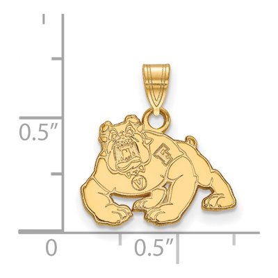California State University Fresno 10K Yellow Gold Bulldog Small Pendant – view 2