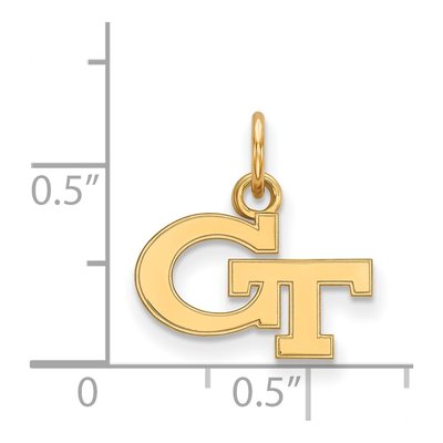 Georgia Institute of Technology 10K Yellow Gold Extra Small Tech G-T Pendant – view 2