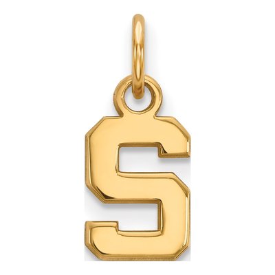 Michigan State University 10K Yellow Gold Extra Small Letter S Pendant