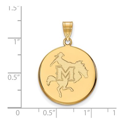 McNeese State University 10K Yellow Gold Large Disc Pendant – view 2