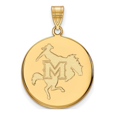 McNeese State University 10K Yellow Gold Large Disc Pendant