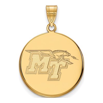 Middle Tennessee State University 10K Yellow Gold M-T Large Disc Pendant