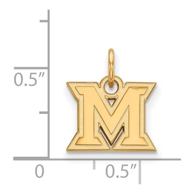 Miami University 10K Yellow Gold Extra Small Ohio Letter M Pendant – view 2