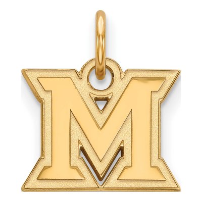 Miami University 10K Yellow Gold Extra Small Ohio Letter M Pendant