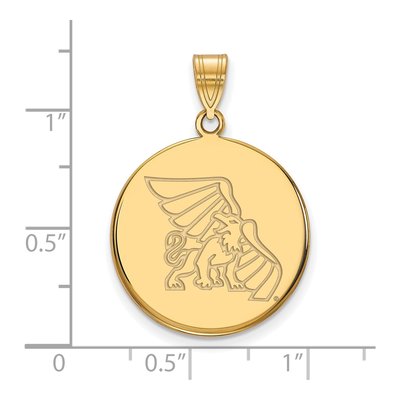 Missouri Western State University 10K Yellow Gold Griffon Large Disc Pendant – view 2