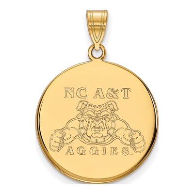 North Carolina A&T State University 10K Yellow Gold NC A&t Aggies Large Disc Pendant