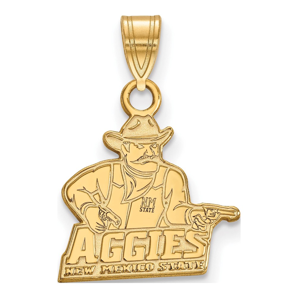 New Mexico State University 10K Yellow Gold Aggies Small Pendant