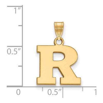 Rutgers University 10K Yellow Gold Small Letter R Pendant – view 2