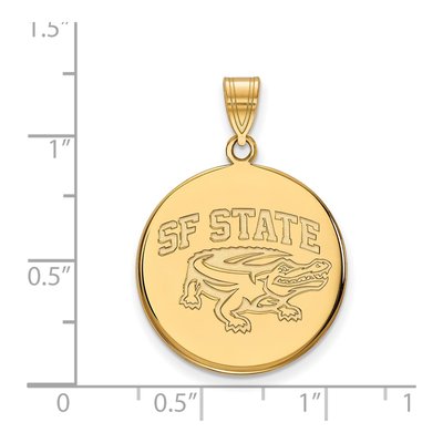 San Francisco State University 10K Yellow Gold Large San Disc Pendant – view 2