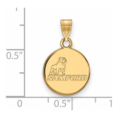 Samford University 10K Yellow Gold Small Disc Pendant – view 2