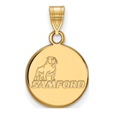 Samford University 10K Yellow Gold Small Disc Pendant
