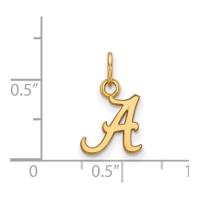 University of Alabama 10K Yellow Gold Extra Small Letter A Pendant – view 2
