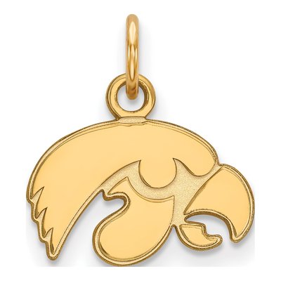 University of Iowa 10K Yellow Gold Extra Small Hawk Pendant