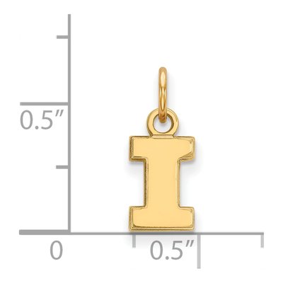 University of Illinois 10K Yellow Gold Extra Small Letter I Pendant – view 2