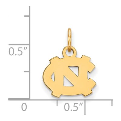 University of North Carolina 10K Yellow Gold N-C Extra Small Pendant – view 2